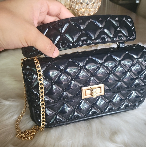 Black rockstud fashion small crossbody bag - Picture 3 of 9